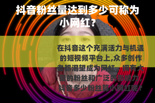 抖音粉丝量达到多少可称为小网红？