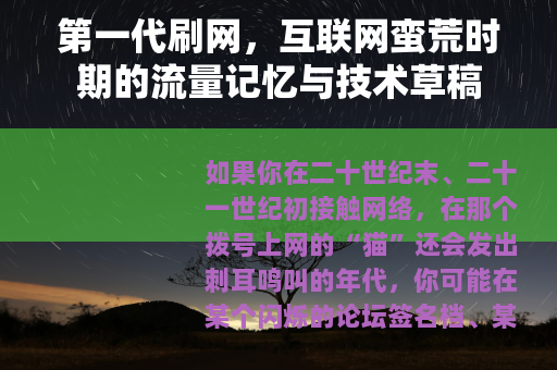 第一代刷网，互联网蛮荒时期的流量记忆与技术草稿