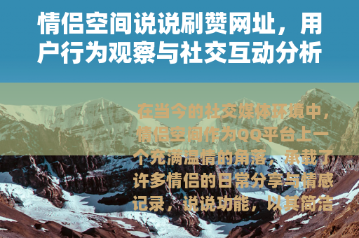 情侣空间说说刷赞网址，用户行为观察与社交互动分析