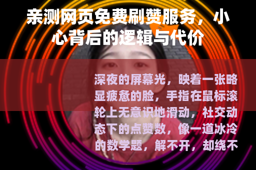 亲测网页免费刷赞服务，小心背后的逻辑与代价