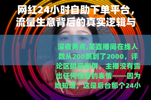 网红24小时自助下单平台，流量生意背后的真实逻辑与从业者观察