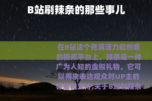 B站刷辣条的那些事儿