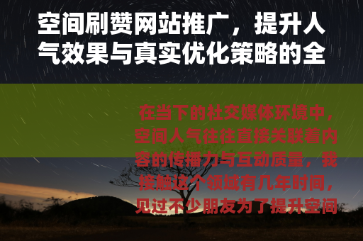 空间刷赞网站推广，提升人气效果与真实优化策略的全面分析
