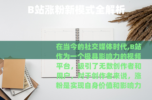 B站涨粉新模式全解析
