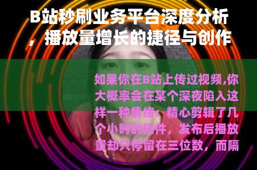 B站秒刷业务平台深度分析，播放量增长的捷径与创作者的真实挑战