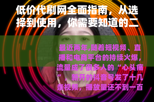 低价代刷网全面指南，从选择到使用，你需要知道的二十个要点