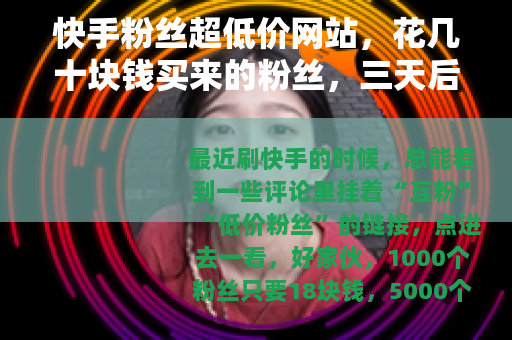 快手粉丝超低价网站，花几十块钱买来的粉丝，三天后全消失了
