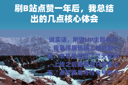 刷B站点赞一年后，我总结出的几点核心体会