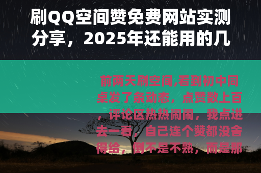 刷QQ空间赞免费网站实测分享，2025年还能用的几个靠谱平台