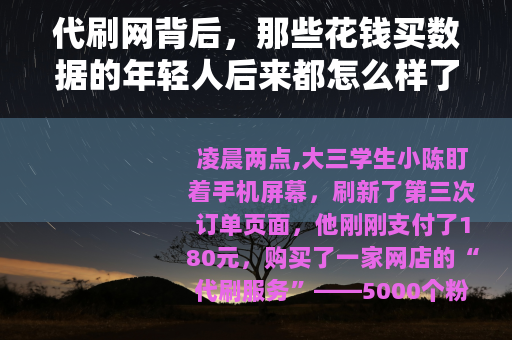 代刷网背后，那些花钱买数据的年轻人后来都怎么样了