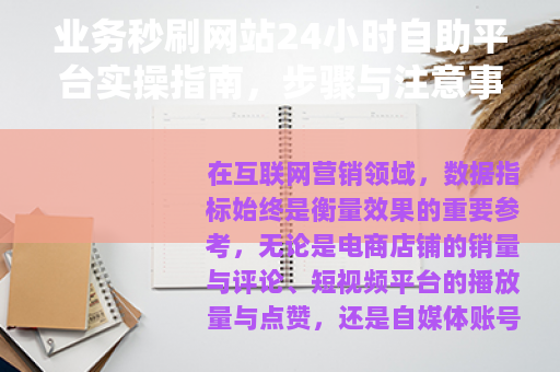 业务秒刷网站24小时自助平台实操指南，步骤与注意事项