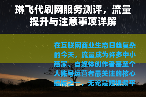 琳飞代刷网服务测评，流量提升与注意事项详解