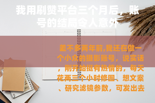 我用刷赞平台三个月后，账号的结局令人意外