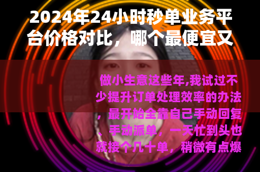 2024年24小时秒单业务平台价格对比，哪个最便宜又稳定？