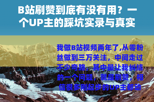 B站刷赞到底有没有用？一个UP主的踩坑实录与真实分析