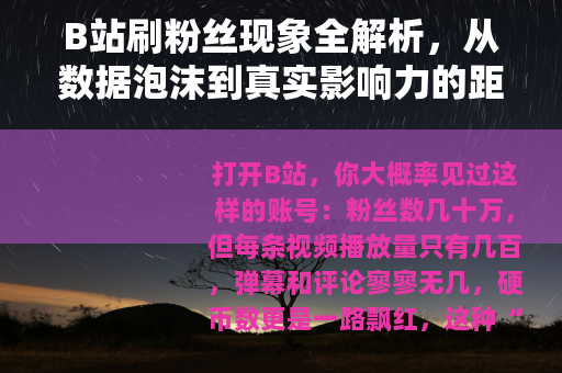 B站刷粉丝现象全解析，从数据泡沫到真实影响力的距离