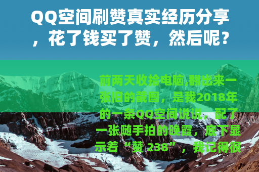 QQ空间刷赞真实经历分享，花了钱买了赞，然后呢？