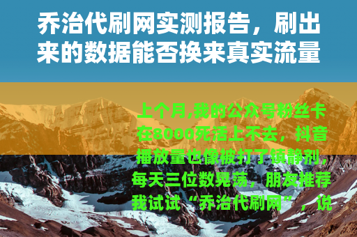 乔治代刷网实测报告，刷出来的数据能否换来真实流量？