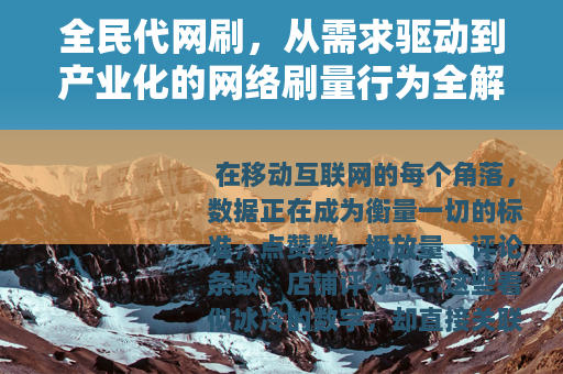 全民代网刷，从需求驱动到产业化的网络刷量行为全解析