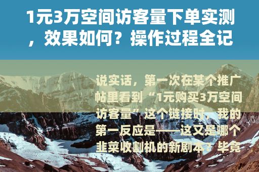 1元3万空间访客量下单实测，效果如何？操作过程全记录