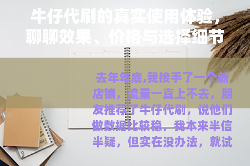 牛仔代刷的真实使用体验，聊聊效果、价格与选择细节