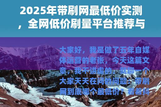 2025年带刷网最低价实测，全网低价刷量平台推荐与价格分析