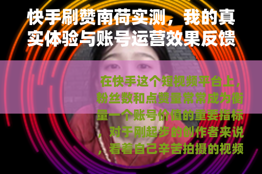 快手刷赞南荷实测，我的真实体验与账号运营效果反馈