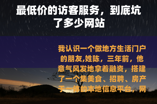 最低价的访客服务，到底坑了多少网站