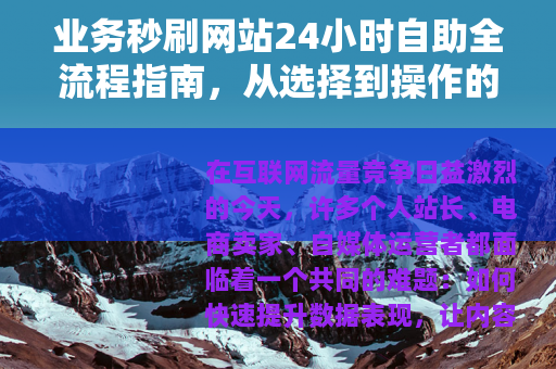 业务秒刷网站24小时自助全流程指南，从选择到操作的实用经验分享