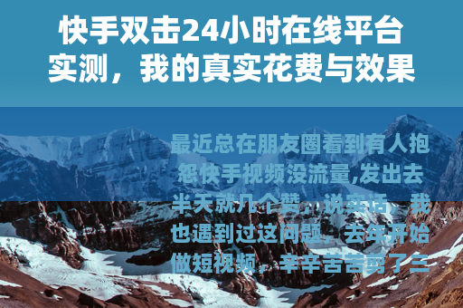快手双击24小时在线平台实测，我的真实花费与效果记录