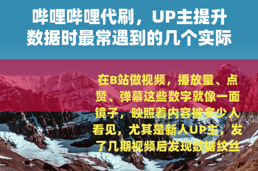 哔哩哔哩代刷，UP主提升数据时最常遇到的几个实际情况