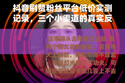 抖音刷赞粉丝平台低价实测记录，三个小渠道的真实反馈与成本对比