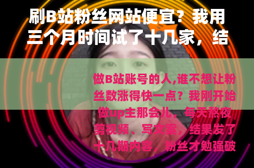 刷B站粉丝网站便宜？我用三个月时间试了十几家，结果让我后悔了