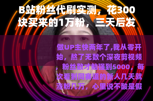 B站粉丝代刷实测，花300块买来的1万粉，三天后发生了什么？
