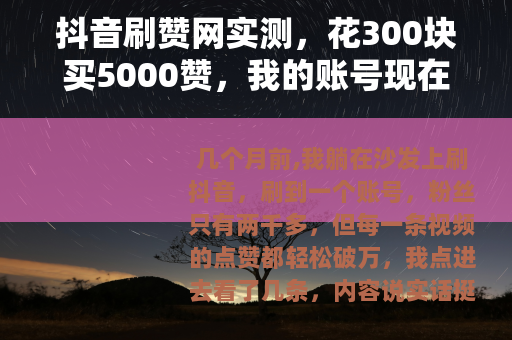 抖音刷赞网实测，花300块买5000赞，我的账号现在怎么样了？
