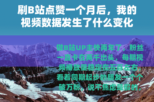 刷B站点赞一个月后，我的视频数据发生了什么变化