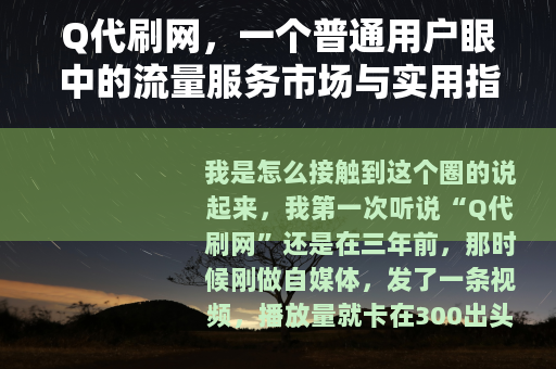 Q代刷网，一个普通用户眼中的流量服务市场与实用指南