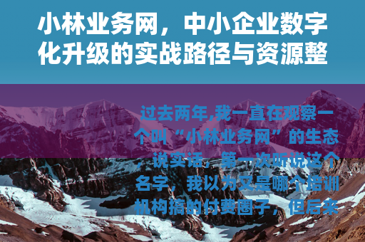小林业务网，中小企业数字化升级的实战路径与资源整合手册