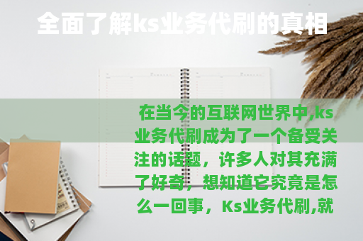 全面了解ks业务代刷的真相