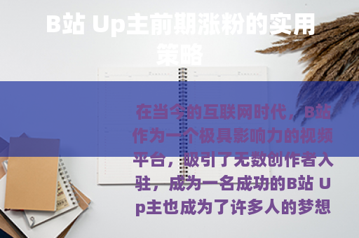 B站 Up主前期涨粉的实用策略