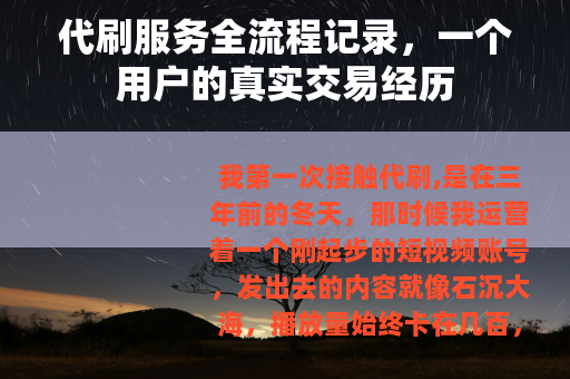 代刷服务全流程记录，一个用户的真实交易经历