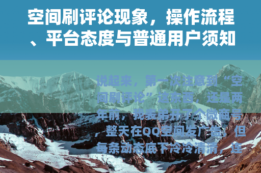 空间刷评论现象，操作流程、平台态度与普通用户须知