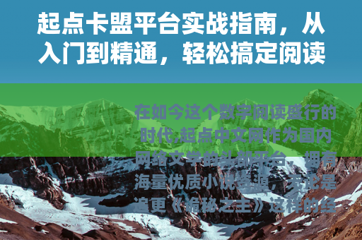 起点卡盟平台实战指南，从入门到精通，轻松搞定阅读币与会员充值