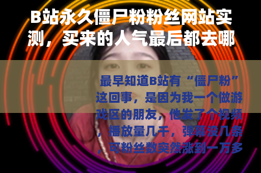 B站永久僵尸粉粉丝网站实测，买来的人气最后都去哪了？