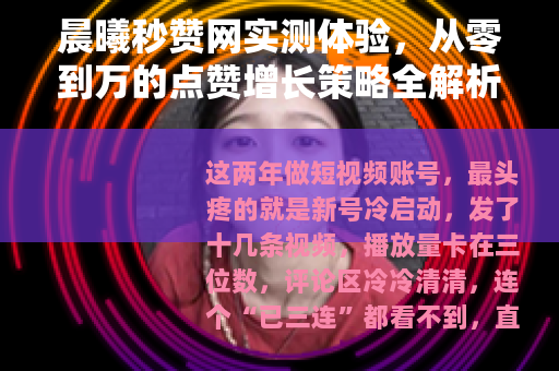 晨曦秒赞网实测体验，从零到万的点赞增长策略全解析