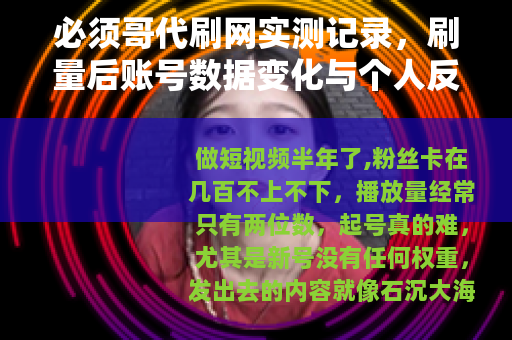必须哥代刷网实测记录，刷量后账号数据变化与个人反思
