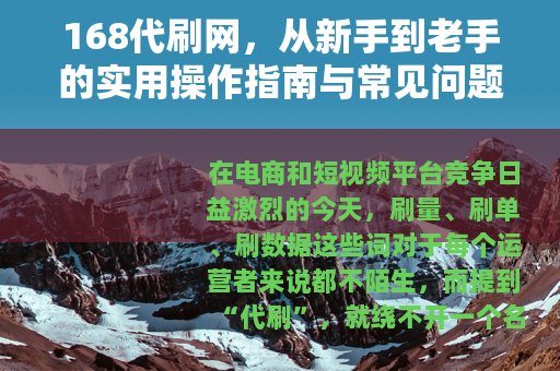 168代刷网，从新手到老手的实用操作指南与常见问题解答