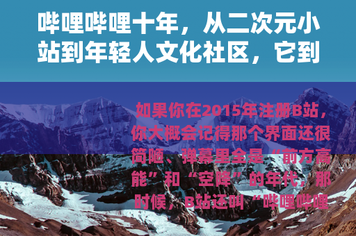 哔哩哔哩十年，从二次元小站到年轻人文化社区，它到底改变了什么？