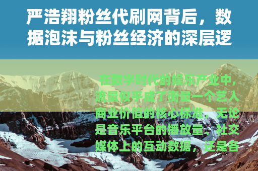 严浩翔粉丝代刷网背后，数据泡沫与粉丝经济的深层逻辑