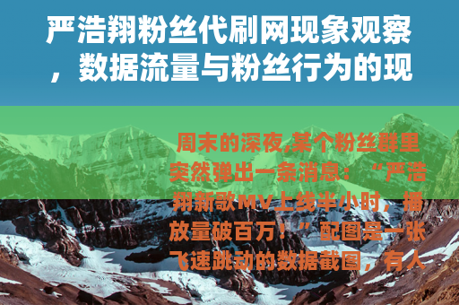 严浩翔粉丝代刷网现象观察，数据流量与粉丝行为的现实考量